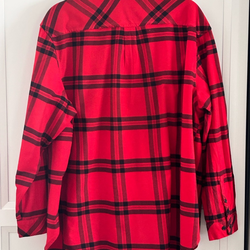 Ava & Viv Red and Black Plaid Flannel 🎄🤶 XL - Picture 3 of 7